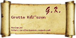 Grotte Kászon névjegykártya